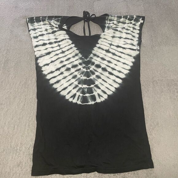 𝅺BILLABONG tie dye tunic mini dress size small black and white VGUC - Picture 1 of 4